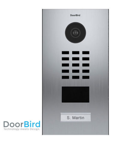 IP Video Door Station D2101BV, Brushed Stainless Steel, Bronze-Finish, Flush-mounted, 1 Call button (housings for Surface-mounted optional)