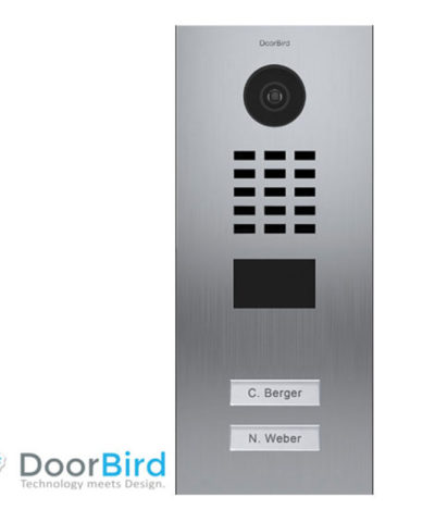 IP Video Door Station D2101V, Brushed Stainless Steel, Flush-mounted, 1 Call button (housings for Surface-mounted optional)