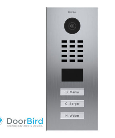 IP Video Door Station D2103V, Brushed Stainless Steel, Flush-mounted, 3 Call buttons (housings for Surface-mounted optional)