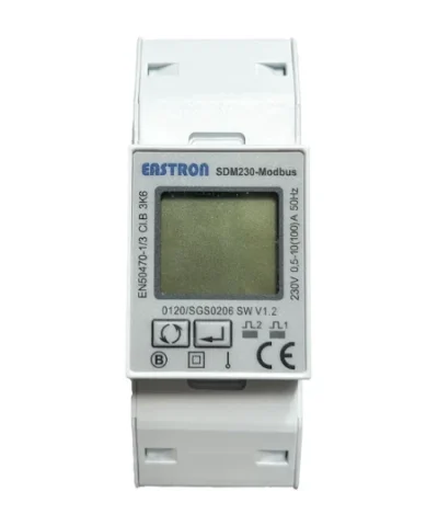 In Line 100A Single Phase MID Energy Meter 2 Module DIN Rail Mount