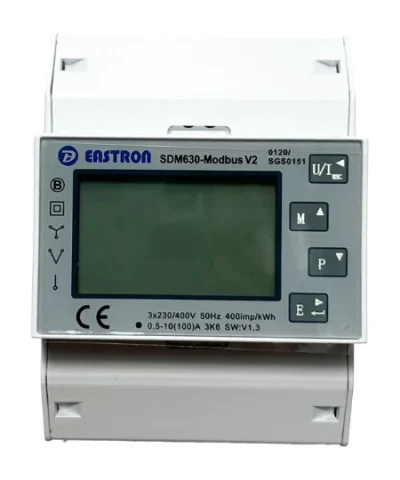 In Line 100A Three Phase MID Energy Meter 4 Module DIN Rail Mount