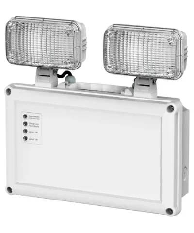 3.3W IP65 Emergency Twinspot with 350 Lumen Non-Maintained Self-Test Output LiFePo4 Battery 220-240V