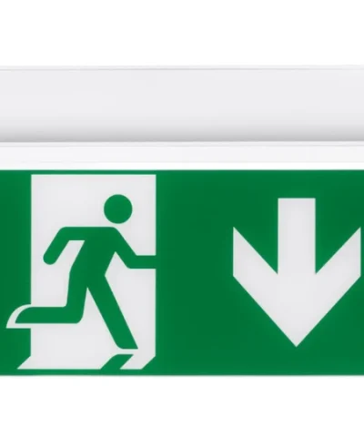2W Razor Emergency Maintained Exit Sign Flush 100mm Blade