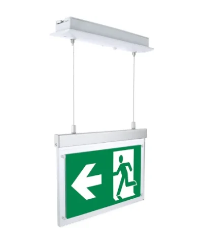 2W Razor Emergency Maintained Exit Sign Recessed Hanging Blade